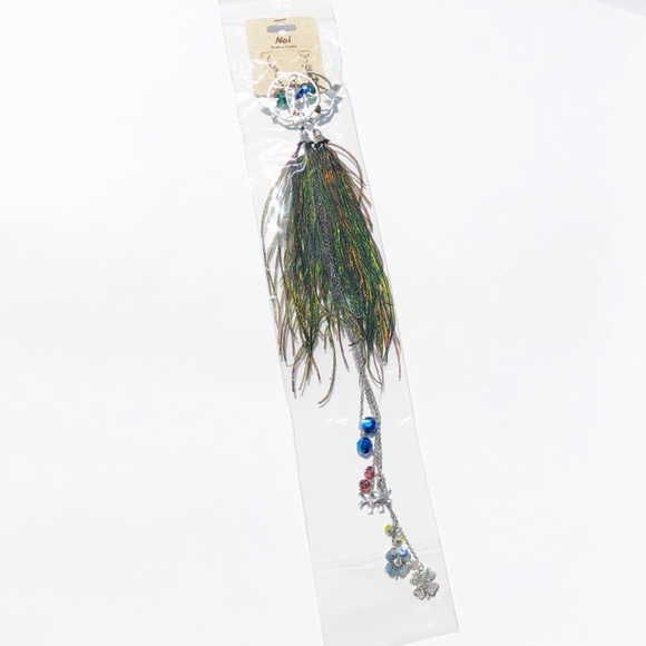 2 for $22🔥Noi Peacock Feathers earrings - Picture 2 of 5